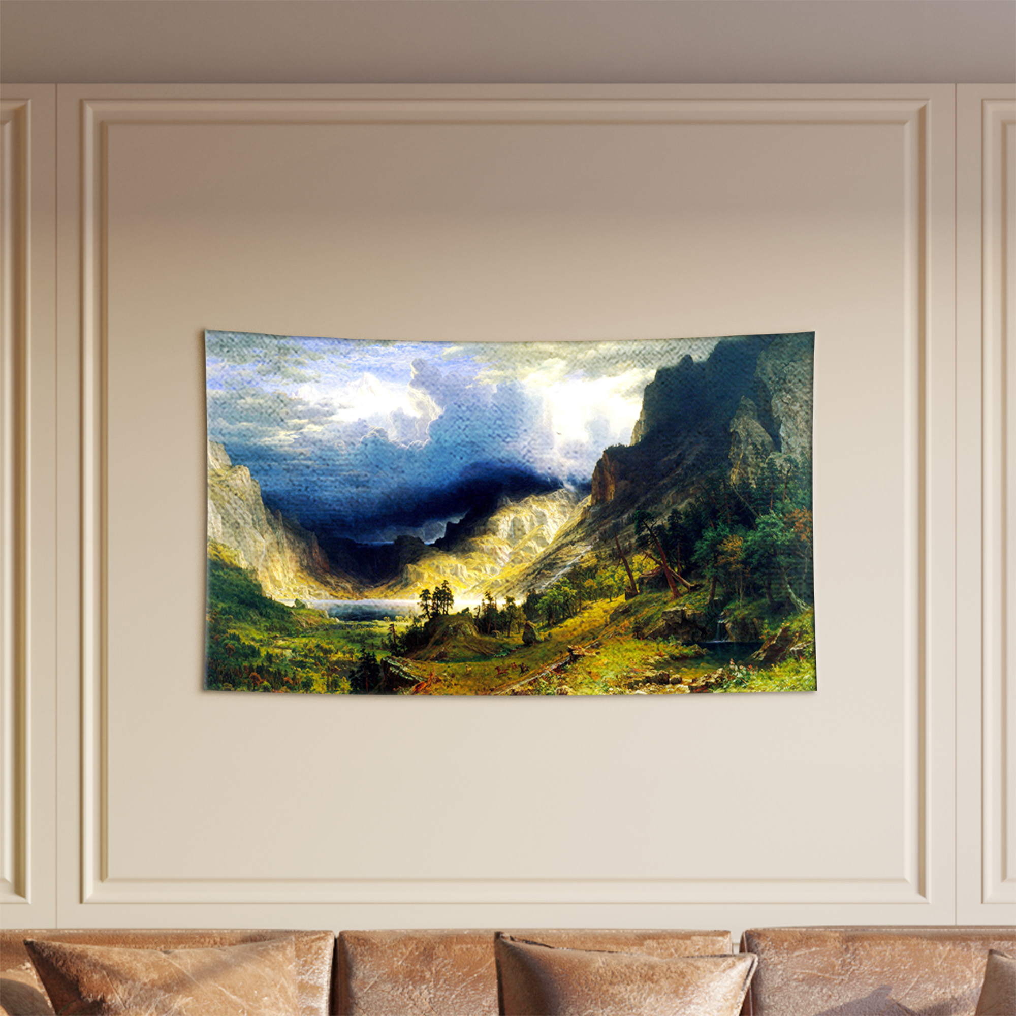 Stormy Mountain Landscape Dramatic Scenic Tapestry